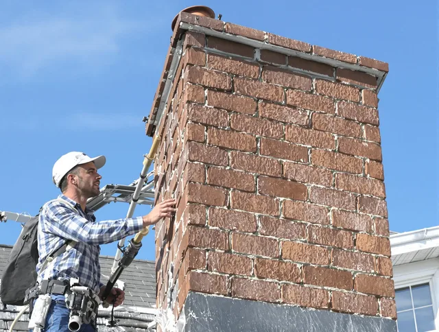 Brickwork for a chimney rebuild by Guilford Chimney Sweep in Guilford, CT