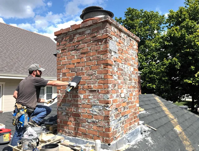 Completed chimney rebuild by Guilford Chimney Sweep in Guilford, CT