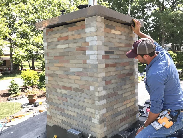 Guilford Chimney Sweep completing a modern chimney remodel in Guilford, CT