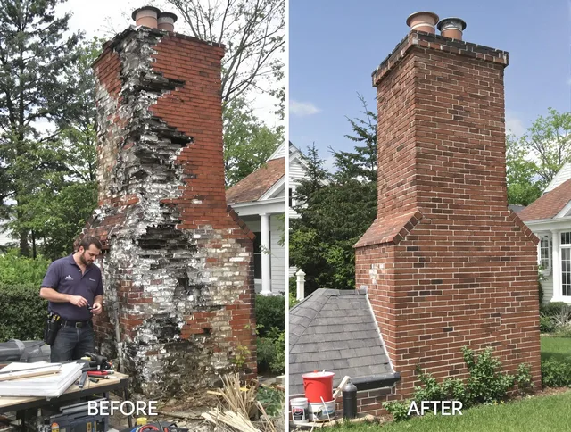 Guilford Chimney Sweep performing a full chimney restoration in Guilford, CT