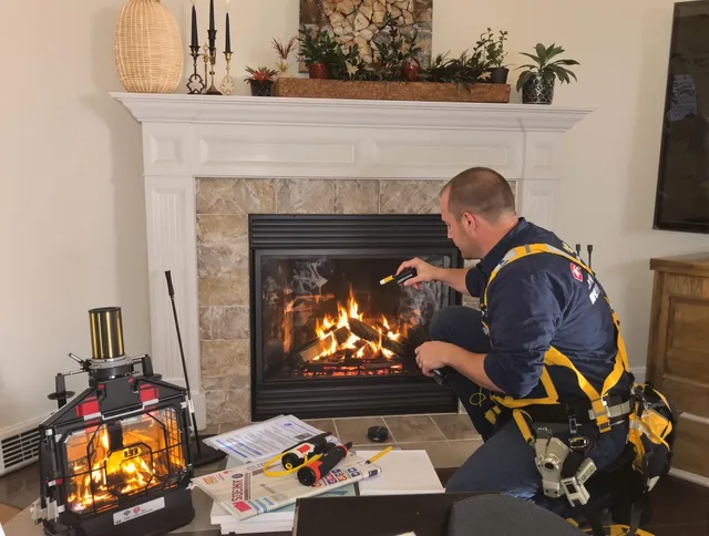 Safety-focused fireplace inspection by Guilford Chimney Sweep in Guilford, CT