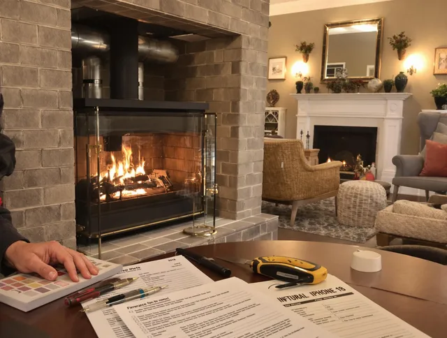 Guilford Chimney Sweep verifying fireplace safety measures in Guilford, CT